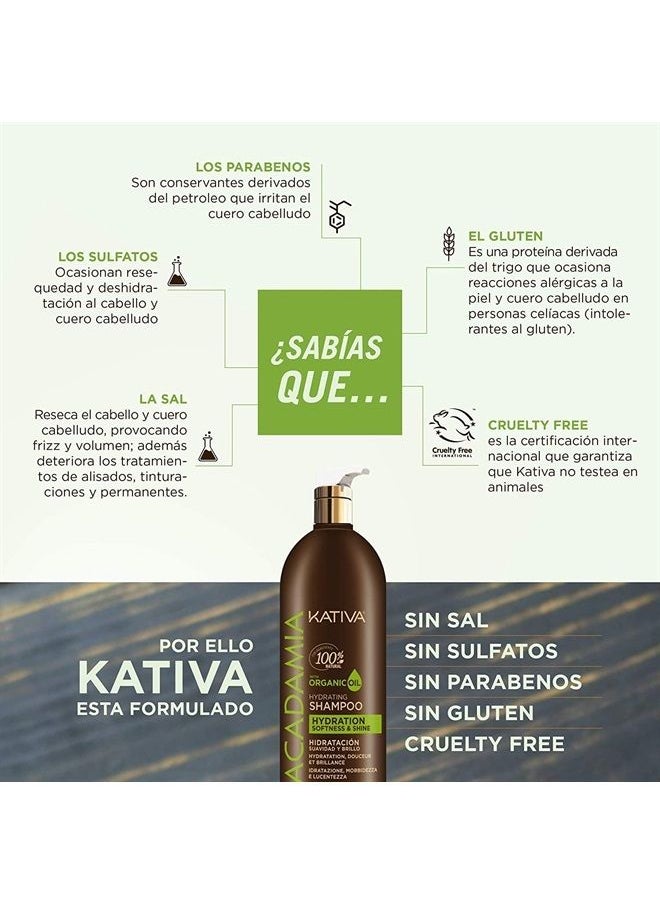 Kativa Macadamia Hydrating Shampoo 1000ml  - Image 3