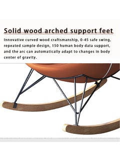 Hihonor Rocking Chair, Balcony Upholstered Lounge Chair, Ergonomic Chair with Footstool, Home Leisure Lazy Susans (Beige)  - Image 3