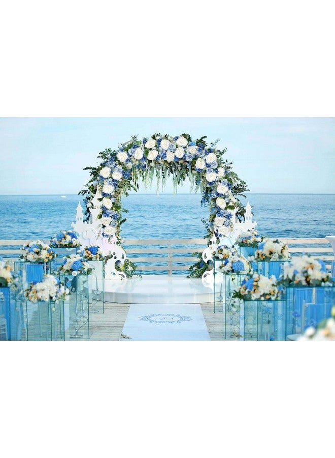 Lvydec 2 Pack Artificial Peony Flower Garland - 6ft Silk Peony Red Flower Garland Arch Flower Vine for Wedding Party Table Decoration(Blue and White) - Image 3