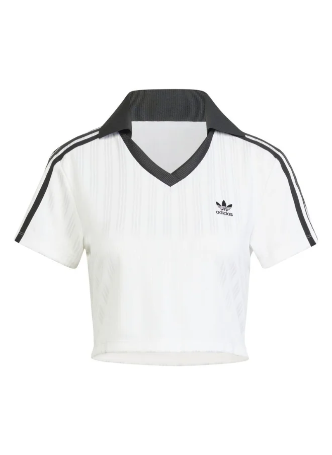 Adidas adidas V-NECK POLO White Originals Women POLO SHIRTS