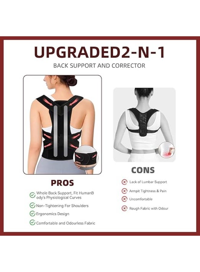 Back Brace Posture Corrector – Adjustable Support Device for Back Pain Relief & Daily Lumbar Support – Medium Size 21.7–26.8 in - Image 2