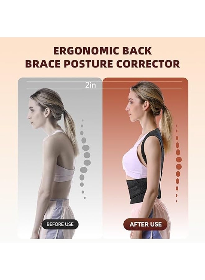 Back Brace Posture Corrector – Adjustable Support Device for Back Pain Relief & Daily Lumbar Support – Medium Size 21.7–26.8 in - Image 4