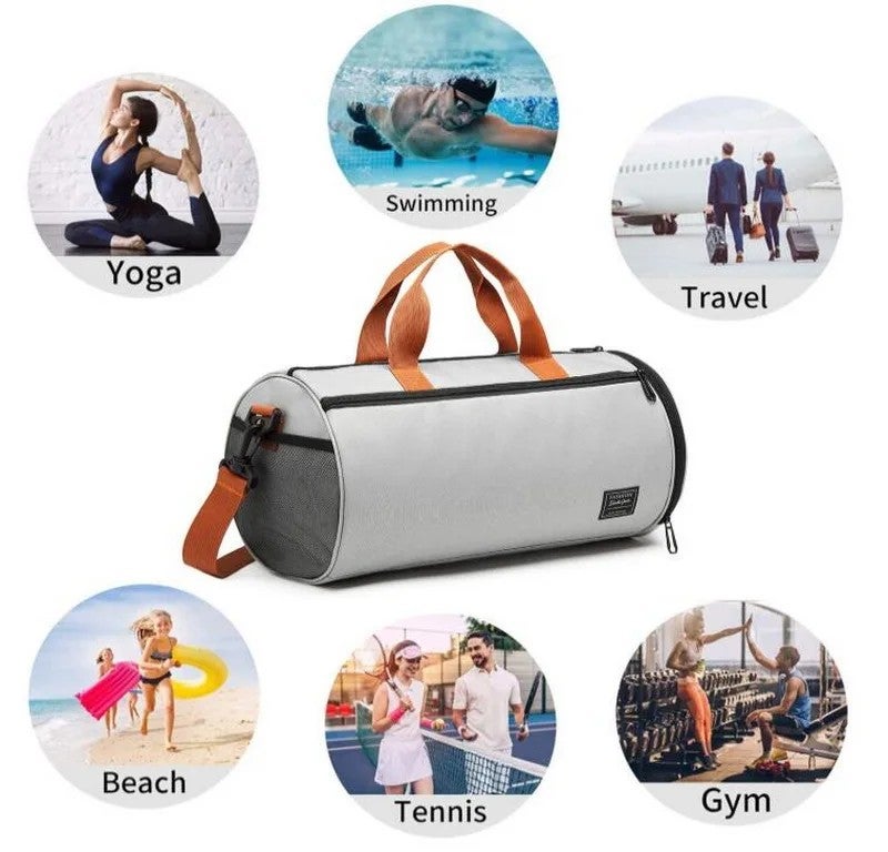 Bluejw Barrel Shape Sports Duffel Bag for Men - Gym, Travel, Golf, Swim - Weekender Tote with Logo (Optional) - Image 3