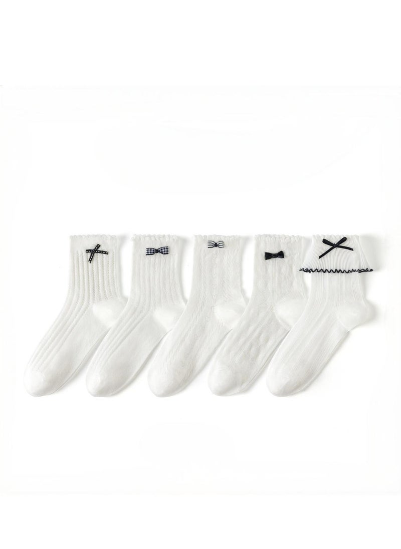 Generic - Women Absorb Sweat and Deodorize Socks 5 Pairs High Quality Socks One Size Fits All - Image 1