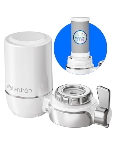 Waterdrop Water Filter for Sink Faucet, NSF Certified Water Purifier, 320 Gallon Tap Water Filter for Kitchen Sink, Reduces Chlorine, Lead-Free Material, Faucet Mount Water Filtration System, 1 Filter - Image 1