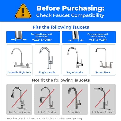 Waterdrop Water Filter for Sink Faucet, NSF Certified Water Purifier, 320 Gallon Tap Water Filter for Kitchen Sink, Reduces Chlorine, Lead-Free Material, Faucet Mount Water Filtration System, 1 Filter - Image 4
