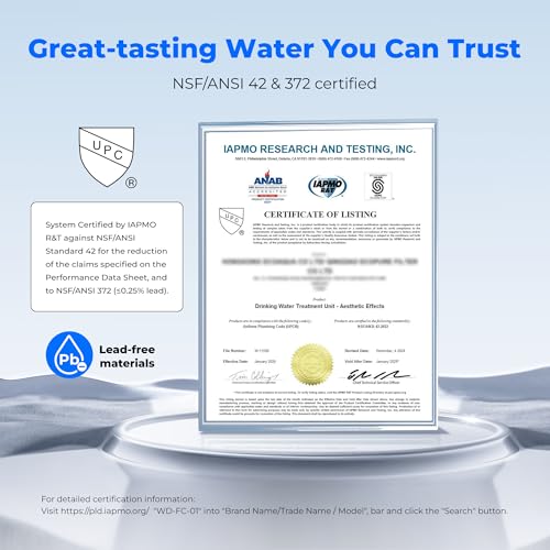 Waterdrop Water Filter for Sink Faucet, NSF Certified Water Purifier, 320 Gallon Tap Water Filter for Kitchen Sink, Reduces Chlorine, Lead-Free Material, Faucet Mount Water Filtration System, 1 Filter - Image 5