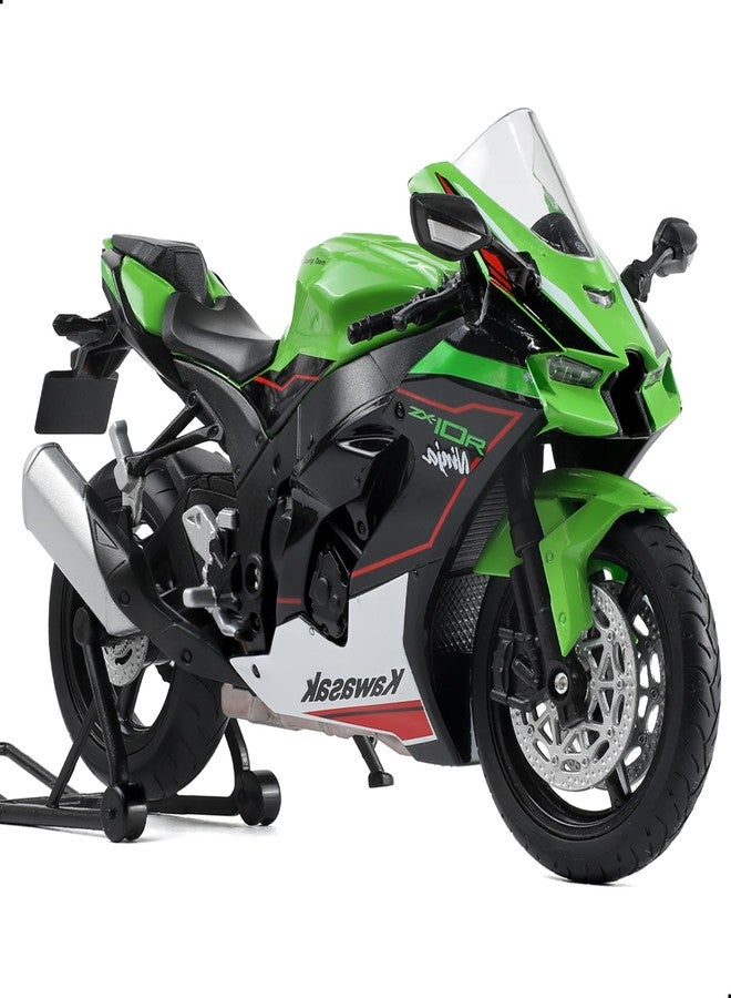 Risopen 1:12 Motorcycle Model Toy Compatible for Kawasaki Ninja ZX-10R Metal Die Cast with Plastic Motorcycle Model No Assembly Required, Mini Ready Moto for Adults (Green) - Image 1
