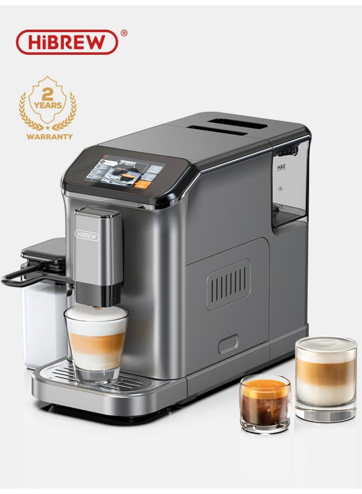 Hibrew Fully Automatic Bean to Cup Coffee Machine – 6 one-touch coffee recipes：Americano, Latte, Cappuccino, Caramel Coconut Latte | 20 Bar | 15 Grind Settings - Image 1