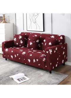 HOKIPO Stretchable Elastic Cover for Sofa 3 Seater (AR-4095-D11-Wine Red Flowers) - pzsku/ZA1C336EC813EF3447295Z/45/_/1737721056/02a80c1b-0d6e-4308-af07-e583864a5e60