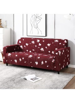 HOKIPO Stretchable Elastic Cover for Sofa 3 Seater (AR-4095-D11-Wine Red Flowers) - pzsku/ZA1C336EC813EF3447295Z/45/_/1737721069/e8665991-3990-4bd0-a3ac-9567ee6b09c5