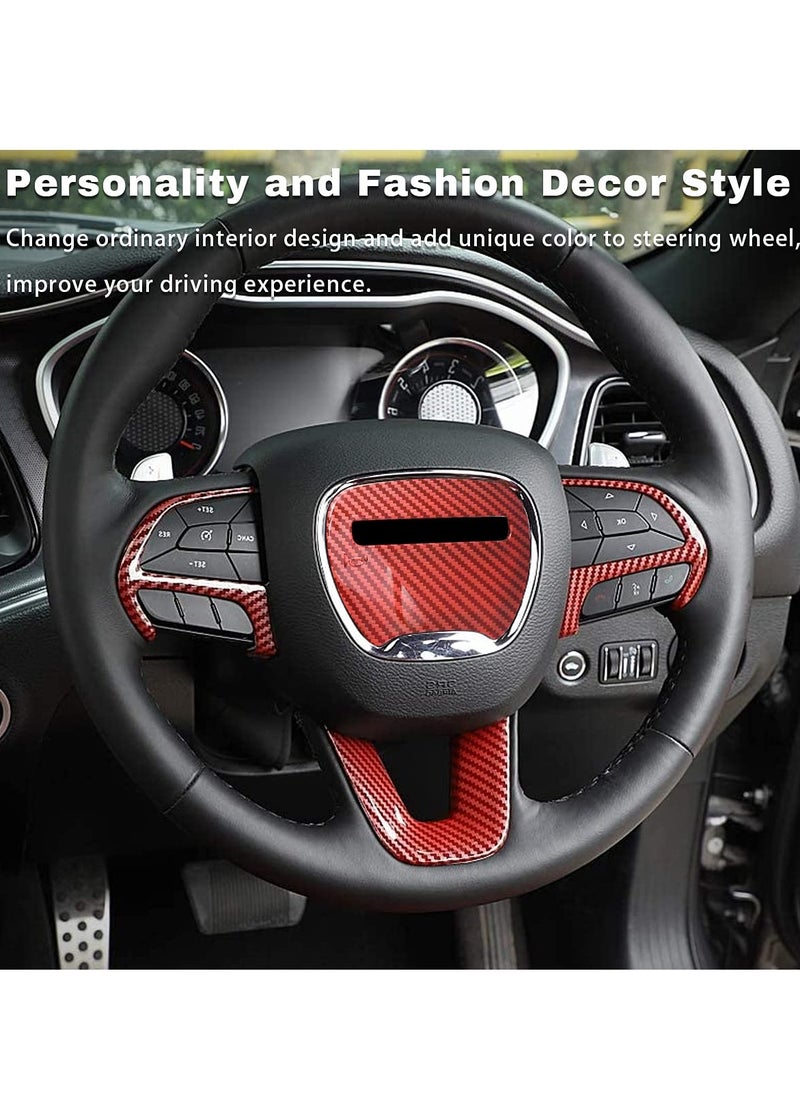 KASTWAVE Carbon Fiber Steering Wheel Cover Trim - 4Pcs Interior Accessories for Dodge Charger, Challenger, Durango & Jeep Grand Cherokee SRT8 (Red) - pzsku/ZA1C33DE3502C70334986Z/45/_/1725978793/034e8454-e2b6-4555-bb70-9950f2cef5eb