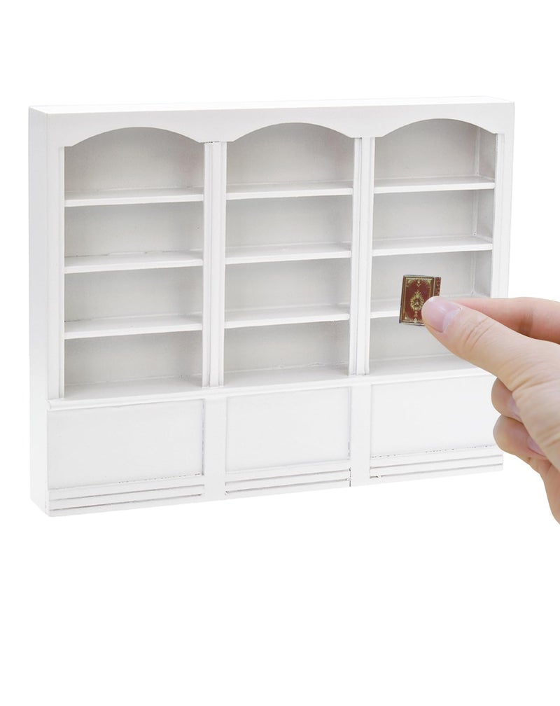 iLAND Dollhouse Bookshelf 112 Scale Dollhouse Furniture Mini Wooden Bookshelf for Miniature Books Mini Bookcase 112 Scale Accessories Mini Library Doll House Living Room Books Shelf Miniature Gifts - Image 3