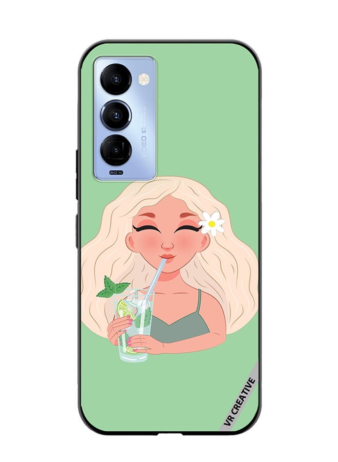 VR CREATIVE Protective Case Cover For Tecno Camon 18/18 P Girl Design Multicolour - Image 1