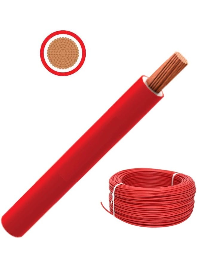 RR Multi Strand Pure Copper Single Core Flexible Cables | Trirated Electrolytic Conductor Up To 105C Fire Resist Electric Panel Wire | Bs6231 Iso9001 Ce Compliant 100Y(90M) Roll (4Mm, Red) - Image 1