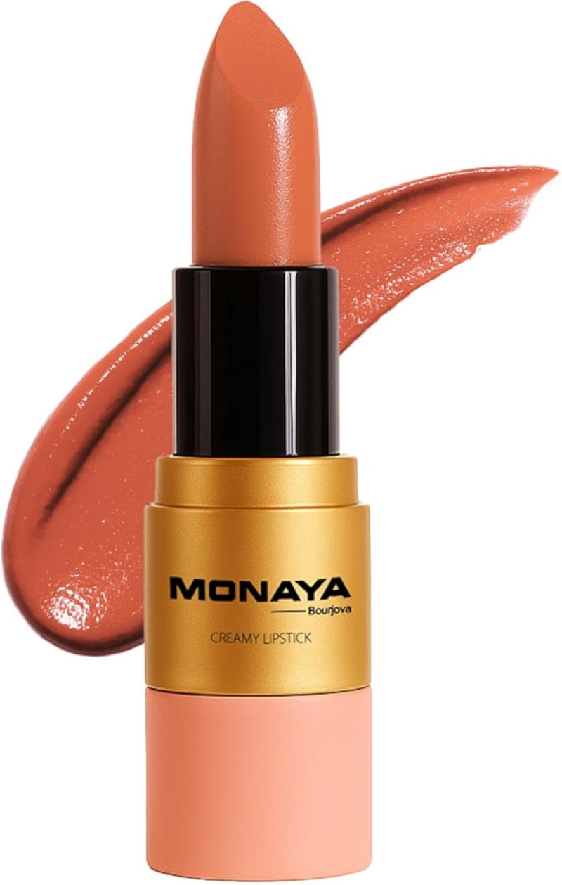 Monaya L008 Creamy Lipstick Super Lustrous Lipstick, Creamy Formula For Soft, Fuller-Looking Lips, Moisturized Feel (L303#)