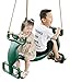 PLAYBERG Outdoor Swingset Plastic Double Glider Playground Patio 2 Person Kids Fun Swing Green - Image 4