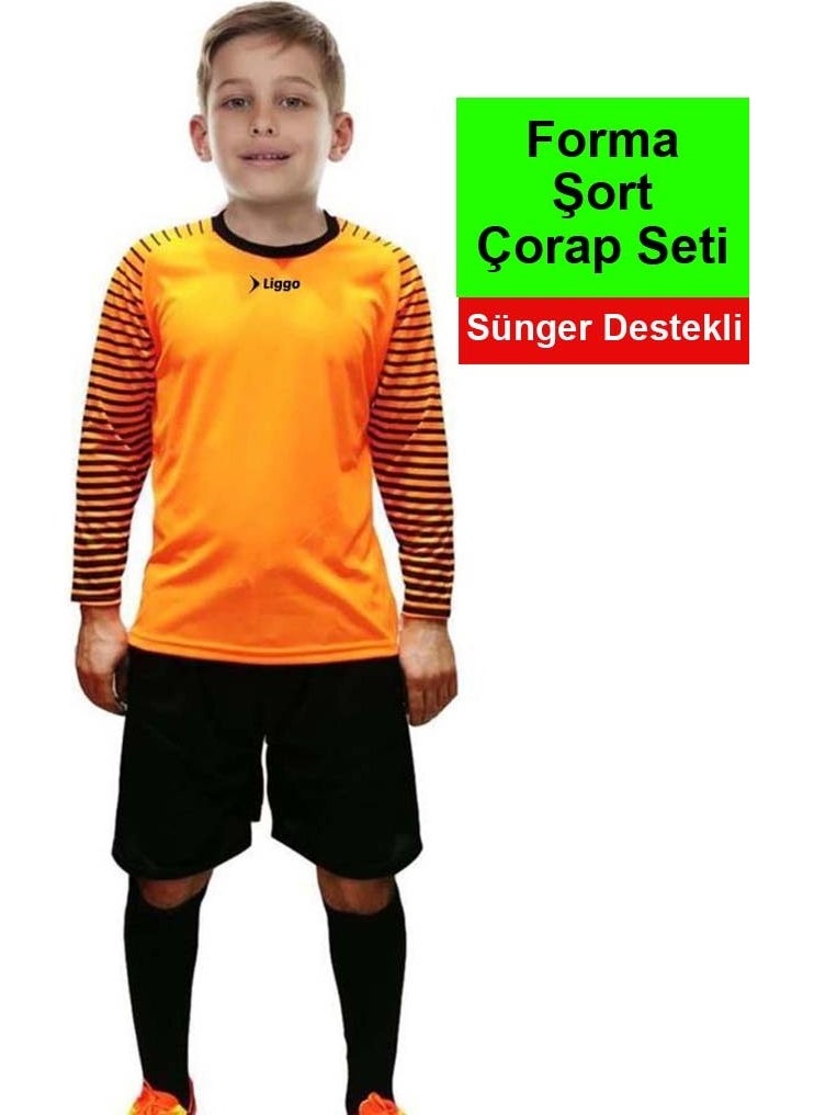 Liggo Sponge Supported Kids Goalkeeper Jersey Shorts Socks Set  - Image 2