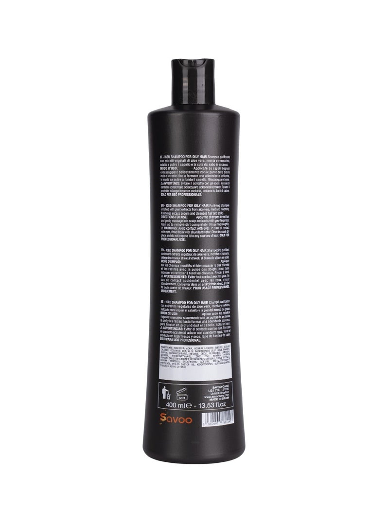 SAVOO Cooling Mint Shampoo for Oily Hair 400ml | With Aloe Vera, Vitamin B5, E, Mint & Rosemary Extracts | Purifies Roots, Controls Sebum, Refreshes Scalp & Promotes Growth - Image 2