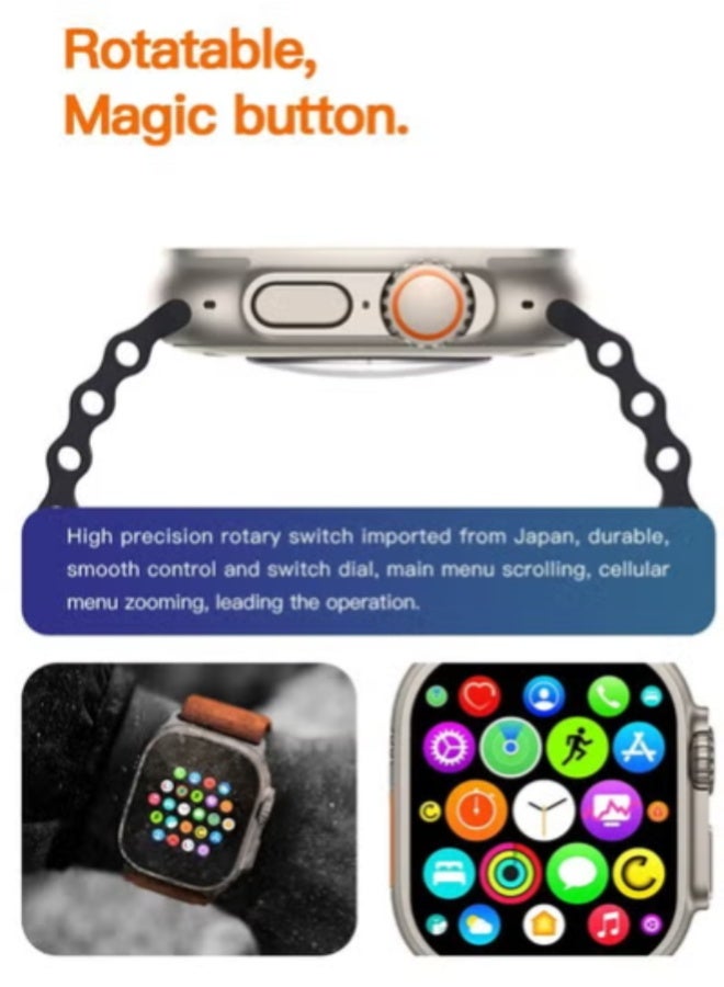 T900 Ultra Smart Watch with Wireless Charging – Super Fast Performance, Zinc Alloy Body, Health  Fitness Tracker, Black - Image 5