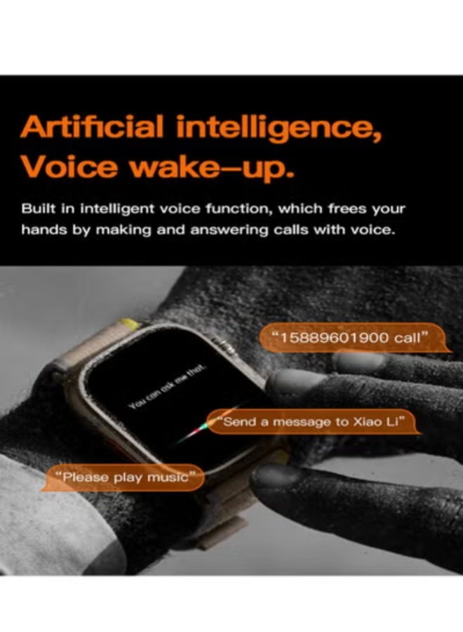 T900 Ultra Smart Watch with Wireless Charging – Super Fast Performance, Zinc Alloy Body, Health  Fitness Tracker, Black - Image 3