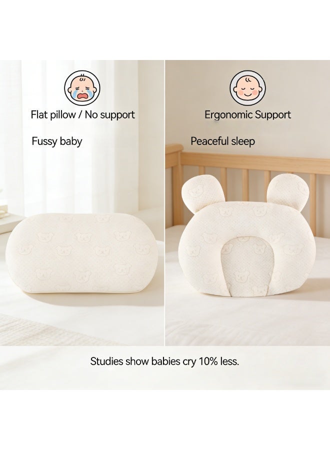 CESETH Adjustable Baby Pillow 0-1 Year Infant Head Shaping Crib Pillow Natural Latex Breathable Anti-Flat Head Corrector Removable Insert Newborn Sleep Support Toddler Bedding 0-3 3-6 6-12 Months - Image 4