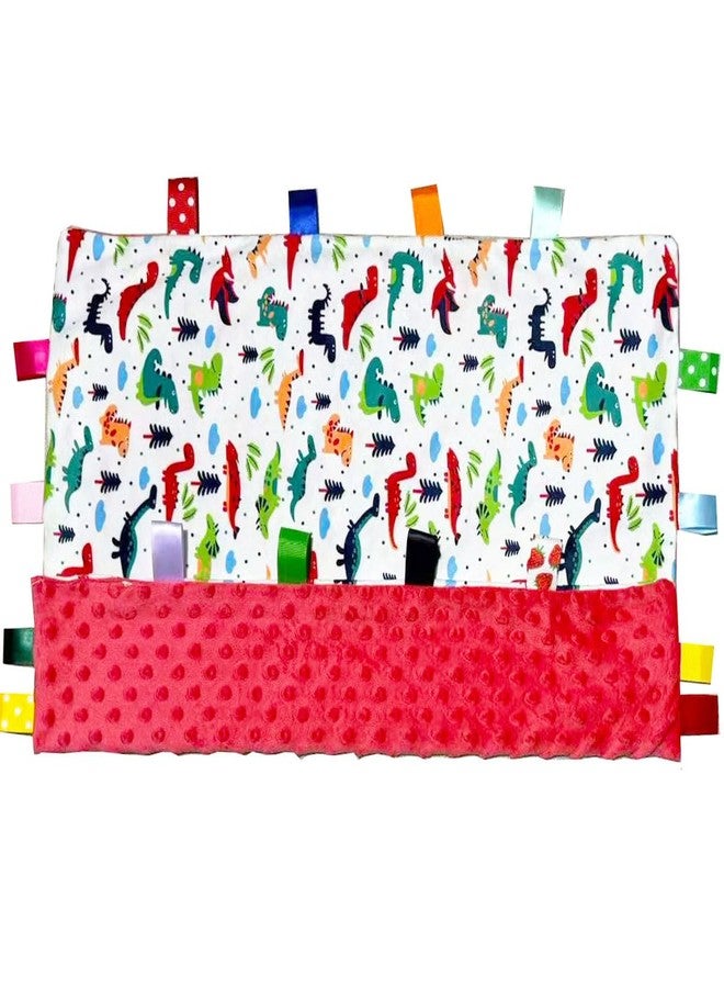 Winsation Tag Blankets for Babies, Cute Dinosaur Taggy Blanket, Soft Blanket with Tags for Boys and Girls Gift - Image 2