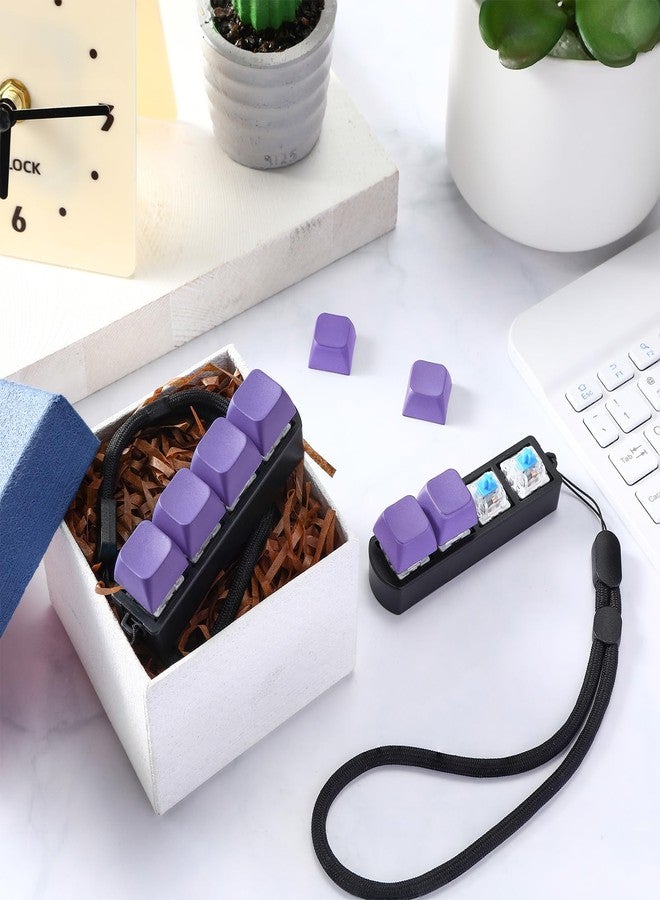 Ferreve 2 Pcs Keyboard Fidget Toys Fidget Clicker Keyboard Four-Button Clicker Keychain Button ADHD Stress Relief Gifts for Adult to Relief Stress Pass The Time(Purple) - Image 5