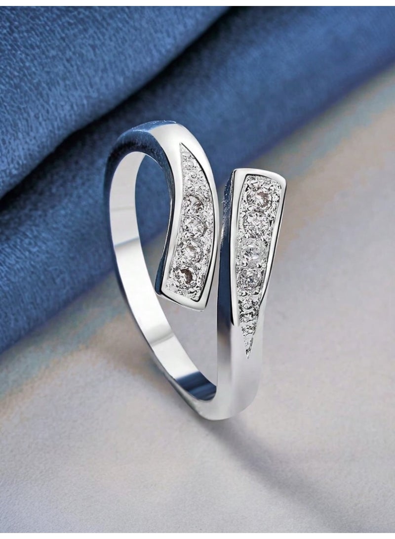 Elegance Luxury And Elegant 925 Silver Plated Ring For Women One Size - Image 1