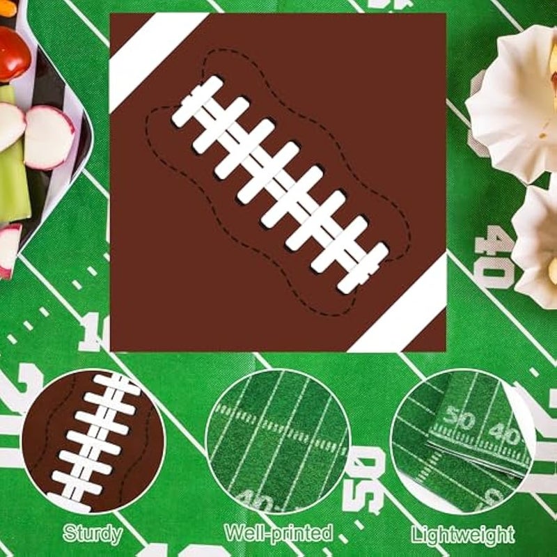 Arabest 50 PCS Football Party Supplies, 6.5 Inches Football Napkins with 2 Styles, Disposable Football Paper Napkins, Football Theme Napkins for Game Day Touchdown Birthday Party Decorations - Image 3