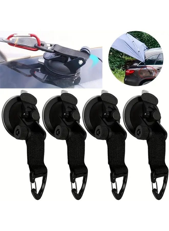 6 In 1 Heavy Duty Suction Cup Hooks 6 Pieces Black No Drill Adhesive Free Use - Image 4