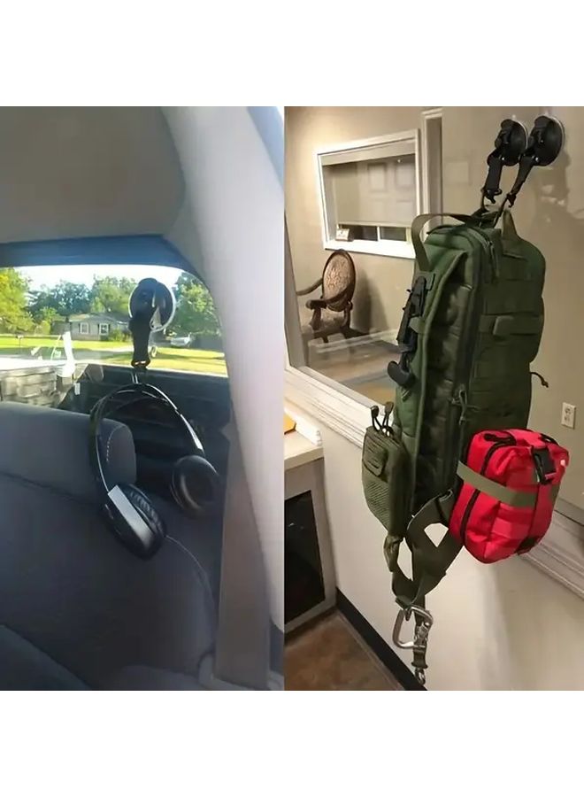 6 In 1 Heavy Duty Suction Cup Hooks 6 Pieces Black No Drill Adhesive Free Use - Image 5