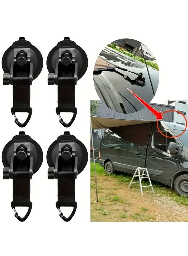 6 In 1 Heavy Duty Suction Cup Hooks 6 Pieces Black No Drill Adhesive Free Use - Image 3