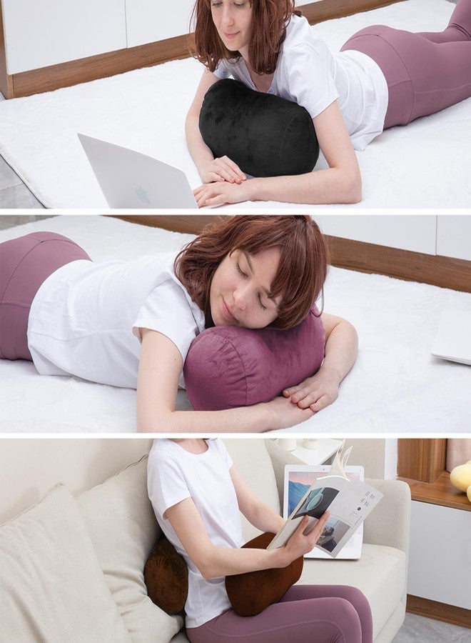 1 MIDDLE ONE Round Cylinder Bolster Pillow with Removable Velvet Cover, Tube Roll Cervical Pillow for Head, Neck, Back and Legs Support, 13" x 6", Black - Image 3