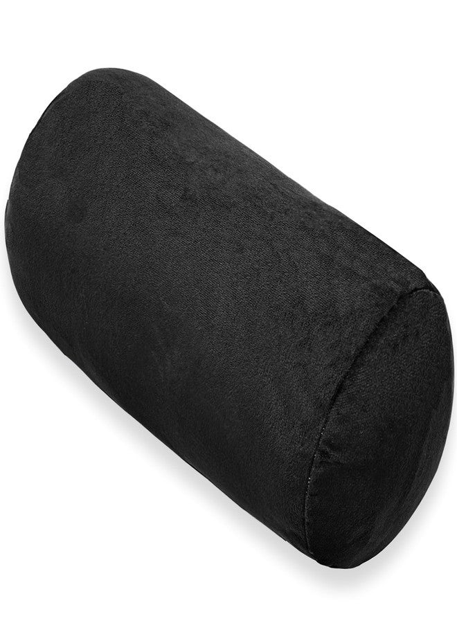 1 MIDDLE ONE Round Cylinder Bolster Pillow with Removable Velvet Cover, Tube Roll Cervical Pillow for Head, Neck, Back and Legs Support, 13" x 6", Black - Image 1