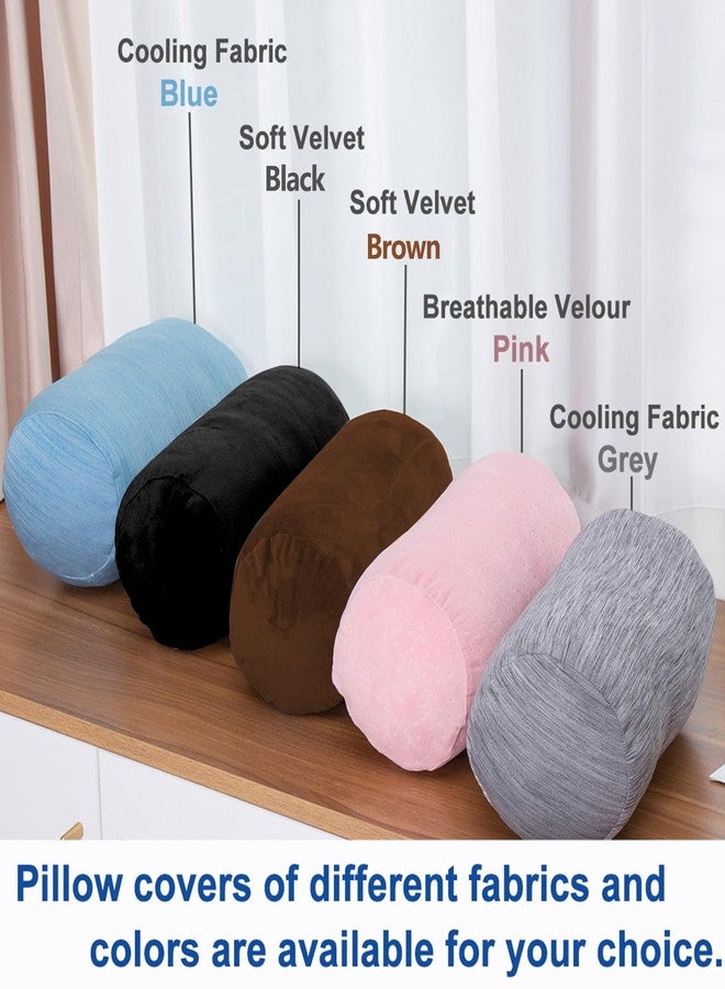 1 MIDDLE ONE Round Cylinder Bolster Pillow with Removable Velvet Cover, Tube Roll Cervical Pillow for Head, Neck, Back and Legs Support, 13" x 6", Black - Image 5