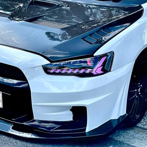 HCMOTIONZ Fit for Mitsubishi Lancer & EVO X 2008-2020 Head Lamps With LED DRL Start UP Animation LED Sequential Turn Signal light… - Image 3