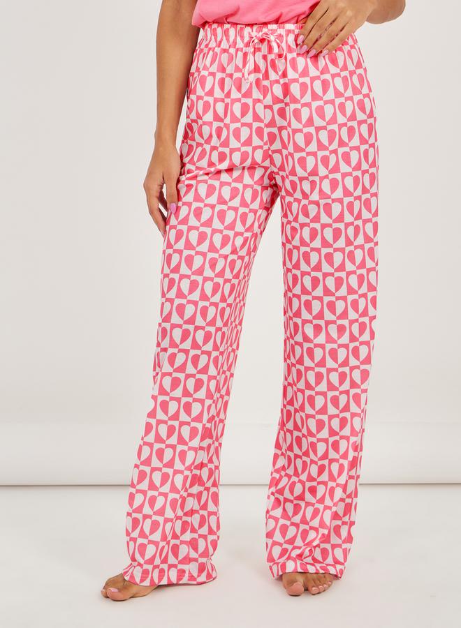 Styli Split Heart Graphic Dropped Shoulder T-Shirt & Pyjama Set  - Image 5