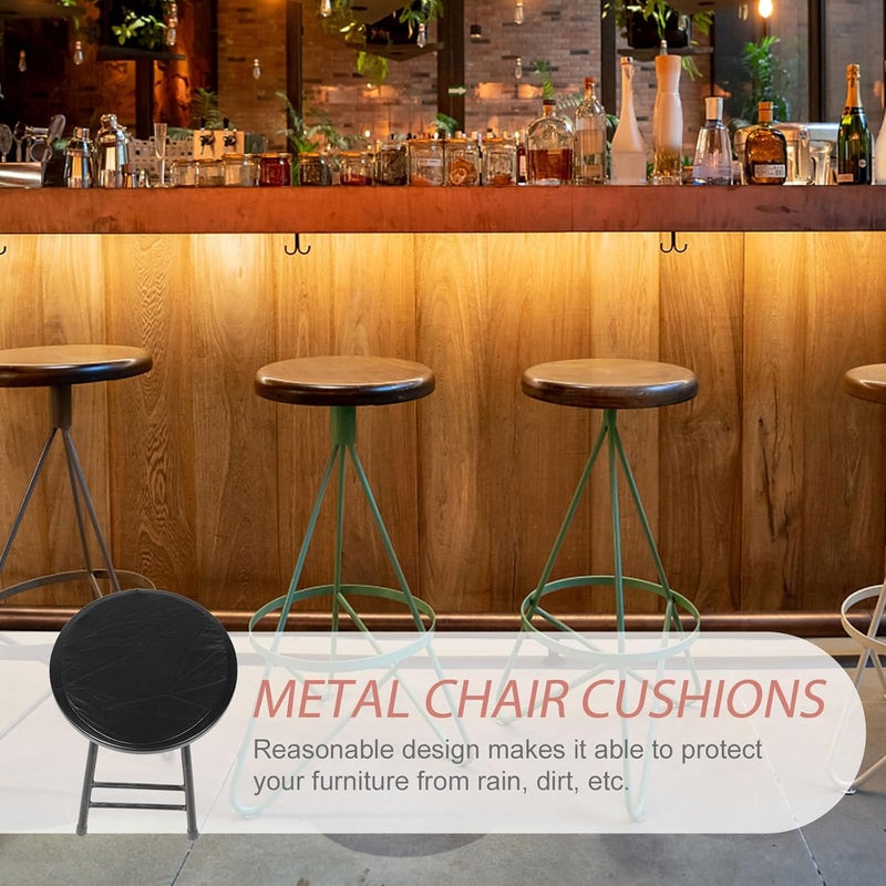 Barstool Covers Elastic Pu Leather Stool Seat Protector 28-35cm Waterproof Oil-Resistant Stretch Chair Slipcover for Bar and Kitchen Use - Image 5