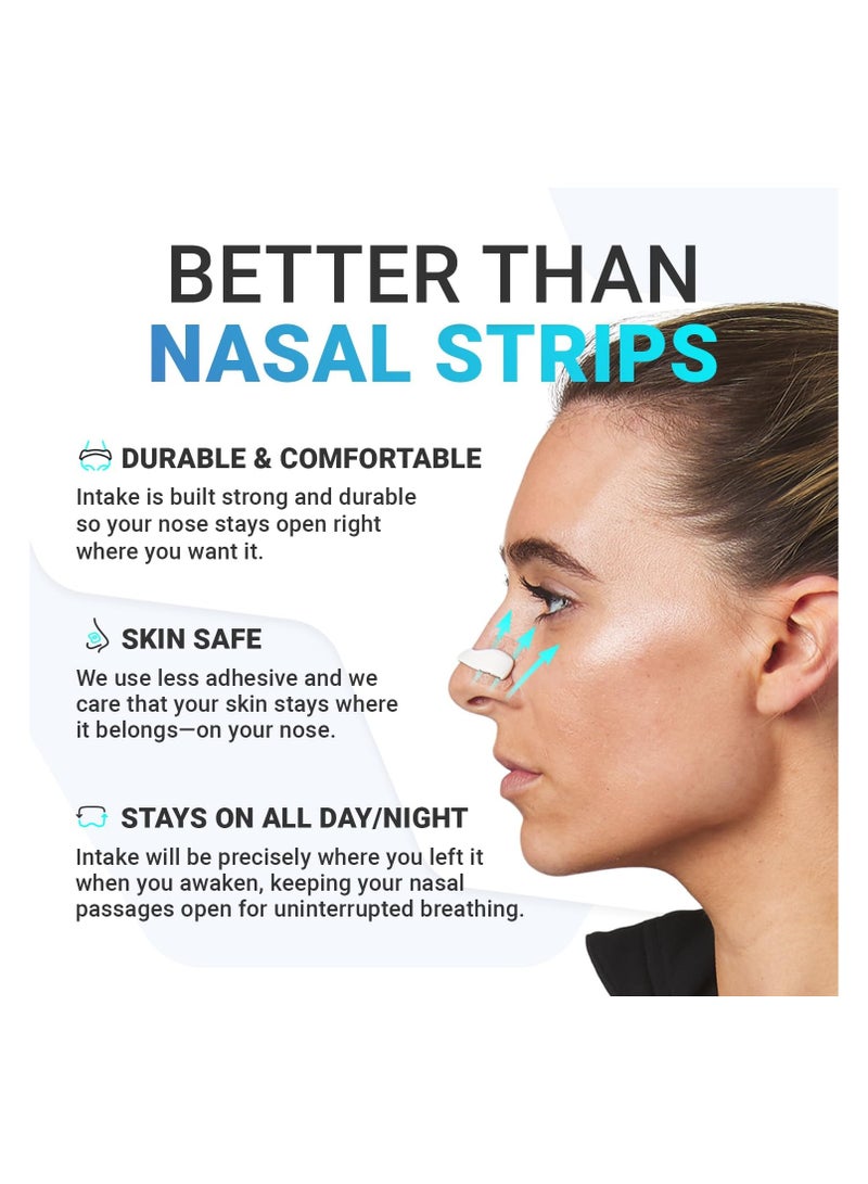 SYOSI 30 Count Breathing Nasal, Strip Starter Kit, Boost Oxygen, Reduce Snoring, Improve Sleep Quality, Sweat Resistant, Skin Safe Nasal Strips, Extra Strength Snoring Solution (Black) - Image 2