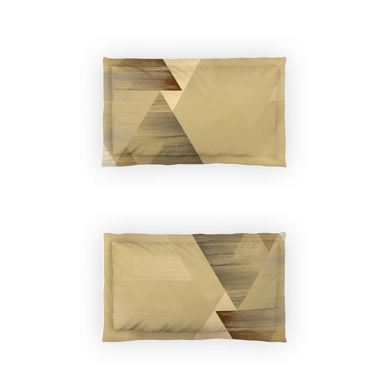 DDECOR Live beautiful Ddecor Memento Collection Bedsheet Set - 100% Cotton Bedsheet for Double Bed, Geometric 145 TC Double Bedsheet with 2 Pillow Covers - Brown  - Image 4