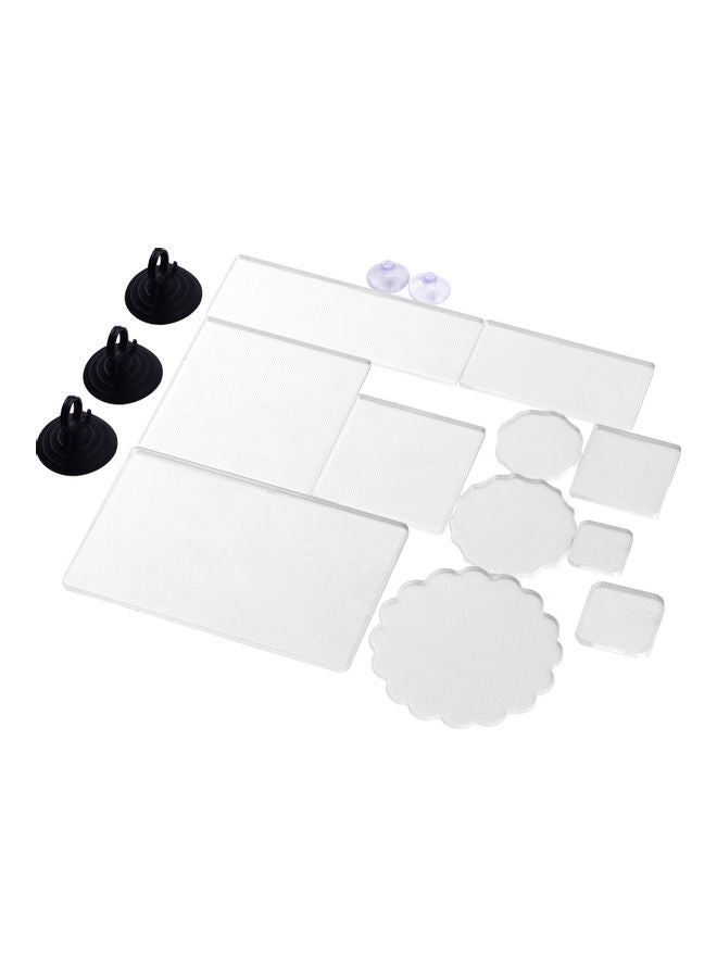 NIBEMINENT Pack Of 16 Wave And Square Acrylic Stamp Blocks Clear - Image 1