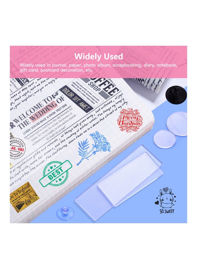 NIBEMINENT Pack Of 16 Wave And Square Acrylic Stamp Blocks Clear - Image 3