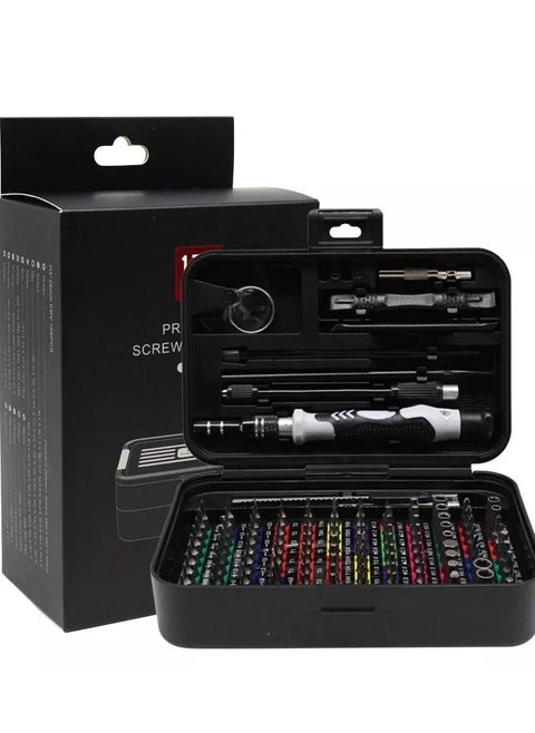 Mini Precision Screwdriver Set with Color-coded Identification, 132 in 1 Micro Magnetic Repair Tool Kits with Storage Box, 108 Bits,Small Manual Screw Driver Toolkits for iPhone/Mac/iPad/Table-Black