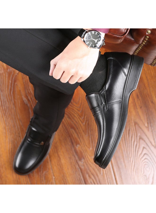 Old Man'S Head Men's Shoes Autumn Genuine Leather Business Casual Dress Shoes For Men, Breathable Soft Leather With Flexible Sole, Low-top Comfortable Dad Shoes For Middle-aged Men - Image 3