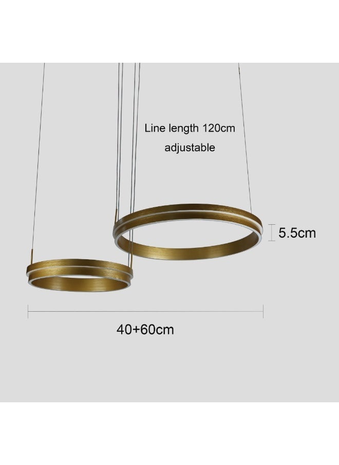 Hummer Modern hanger with two gold rings with 3 lights, 135 watts  - Image 1