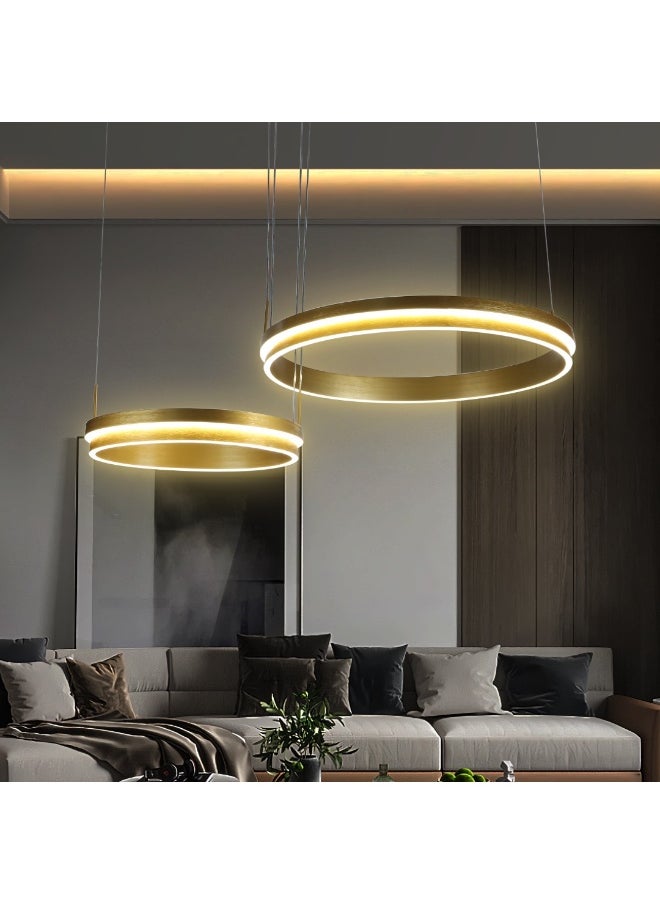 Hummer Modern hanger with two gold rings with 3 lights, 135 watts  - Image 2
