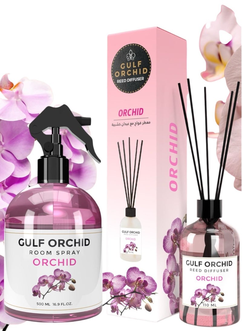 جولف أوركيد معطر جو + فواحة أعواد للمنزل والمكتب اوركيد