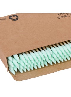 Yoseng 200Pcs Natural Bamboo Cotton Swabs, Eco-Friendly & Biodegradable - Comfortable And Soft,Plastic Free Double Ear Sticks For Ears Cleaning And Makeup,Dirt Removal,Crafts,Painting (Green)  - Image 4