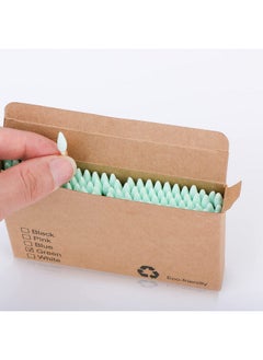 Yoseng 200Pcs Natural Bamboo Cotton Swabs, Eco-Friendly & Biodegradable - Comfortable And Soft,Plastic Free Double Ear Sticks For Ears Cleaning And Makeup,Dirt Removal,Crafts,Painting (Green)  - Image 5